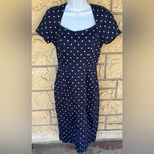 Eva Mendez Elegant Black Polka Dot Dress New York & Company Size 2